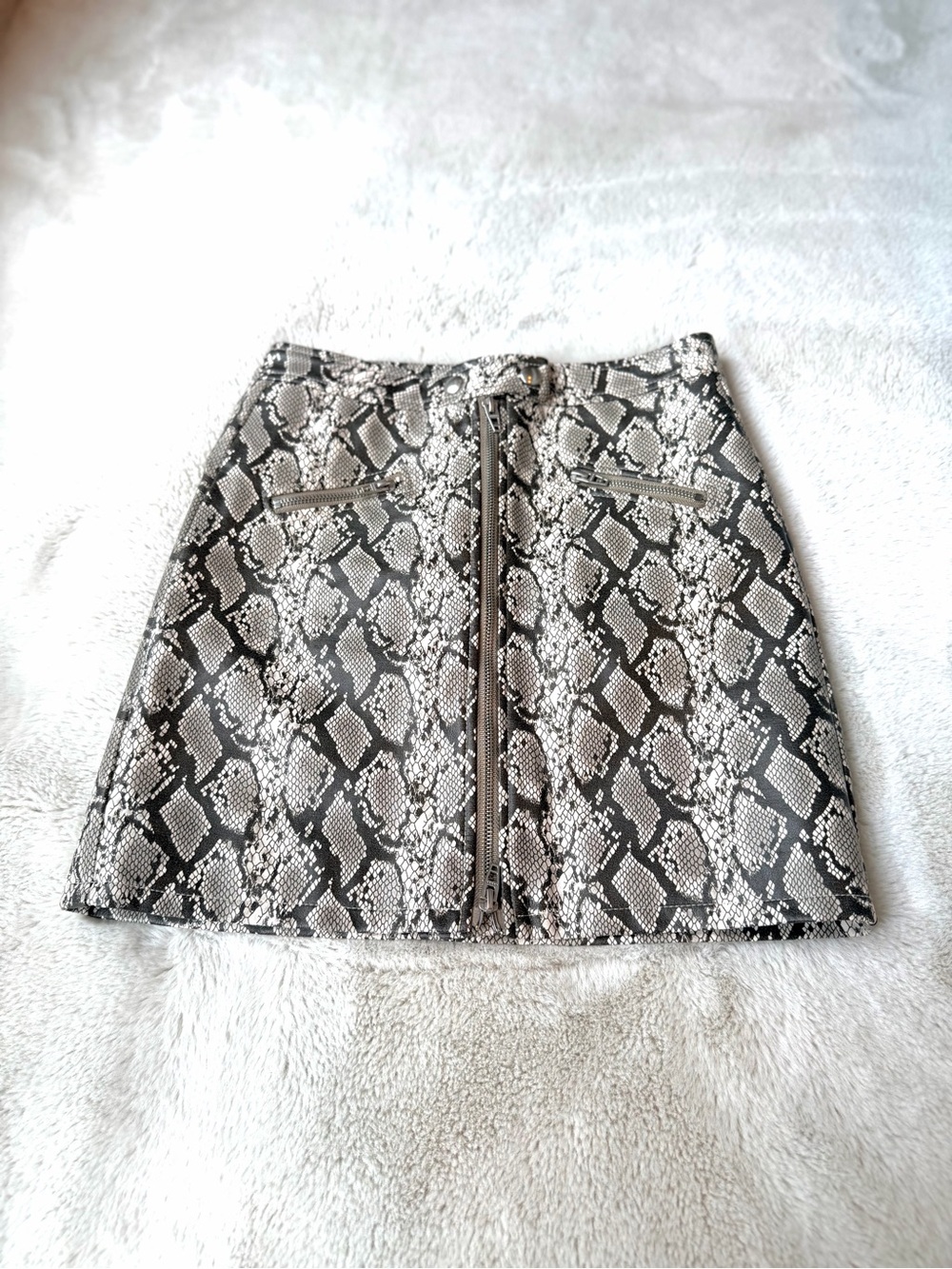 BlankNYC Print Mini Skirt in Black and White